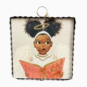 Round Top Collections Christmas Holiday Little Angel Singing Carols Metal Charm